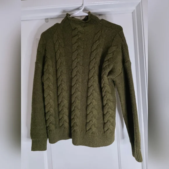 🤎 Madewell Grenville Cable-Knit Mockneck Sweater Size S - Picture 4 of 6